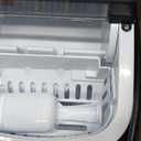 ecozy Ice Maker Countertop, 9 Cubes Ready in 6 Mins, 26 lbs per Day, Portable Ice Machine with Self-Cleaning, 2 Ice Sizes for Home, Kitchen, Camping, Office, RV, Cup Included, Black