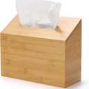 Hand Towel Box Cover Compatible with Kleenex Disposable Paper Hand Towels, Bamboo Wood Hand Towel Holder for Bathroom Kitchen Living Room Countertop