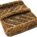 Rubber-Cal "Herringbone" Coir Boot Scraper Brush, 2.5 by 12 by 13-Inch (10-100-009), Tan