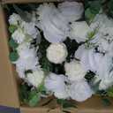 NUPTIO Large Flower Centerpieces for Tables: 17.7 inch Diameter White Artificial Flower Ball Arrangement for Wedding Party Centerpiece - 2 Pcs Fake Floral Rose for Bridal Shower Decorations