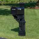 Step2 Atherton Mail Post, Mailbox Not Included, Weather Resistant, Large Outdoor Mailbox Post, Made of Durable Plastic, Easy to Install, Onyx Black