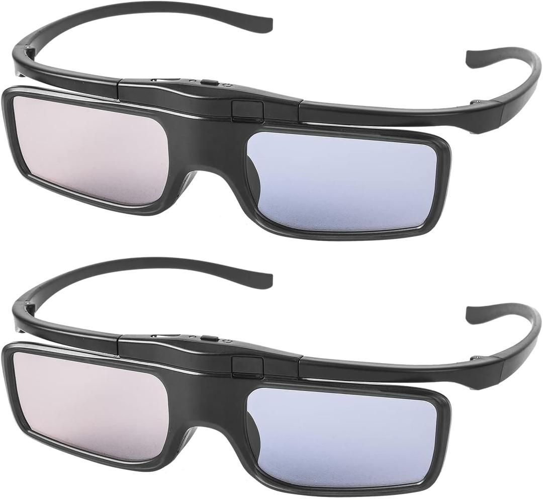 RF 3D Glasses, Active Shutter RF 3D Glasses Rechargeable Suitable for RF 3D TV Projectors, RF 3D Eyewear, Compatible with TDG-BT500A, SSG-5100GB, AN3DG40, Pack of 2