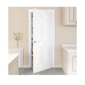 JUBEST 36"x80" Raised 6-Panel Textured White Primed Hollow Core Interior Molded Door Slab, NOT Pre-drilled and NOT Included Hardware, Paintable Interior Door for Pantry, Laundry, Office