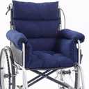 Wheelchair Cushions, Pressure Pain Relief Accessories with Armrest Covers, Supports Coccyx & Back, Non-Slip, Fits Wheelchair with 16'' Length Armrest (Navy), 18*16 Inch
