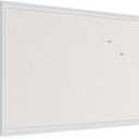 U Brands Farmhouse Linen Bulletin Board, 30" x 20", White Wood Frame, Wall Mounted Pin Board for Home Office, Classroom & Kitchen, Includes Push Pins