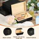 Uiifan 24 Pack Bulk Wooden Box 6 x 4 x 2 Small Unfinished Wooden Boxes with Hinged Lids Small Treasure Chest for Crafts Art Hobbies Storage Jewelry Box DIY Gift (Black)