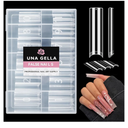 UNA GELLA Nail Tips Square XXL Tips 120 PCS No C Curve Gel Tips Extra Long Square Straight Nails Half Fake Nail Tips No Trace for Acrylic Nails Tips for Home DIY with Box