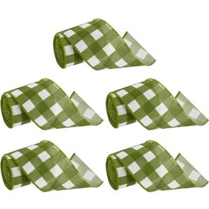 PATIKIL 30 Yards x 2.5" Buffalo Plaid Ribbon, Green and White Gingham Ribbon Gift Wrapping Ribbon for Thanksgiving Bow Wreath Craft Birthday Wedding