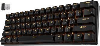 RK ROYAL KLUDGE RK61 Wireless 60% Triple Mode BT5.0/2.4G/USBC Mechanical Keyboard, 61 Keys Wireless Mechanical Keyboard, Compact Gaming Keyboard with Software (Hot Swappable Blue Switch, Black)