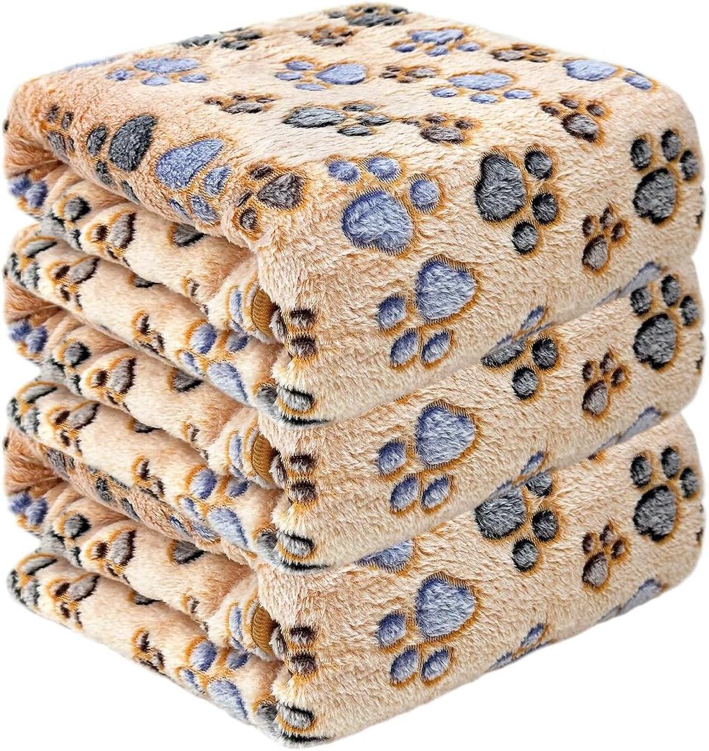 Dog Blankets for Large Dogs, 3 Pcs Dog Blanket Washable, Soft Fluffy Flannel Pet Blanket Mat Cover for Bed Couch, Cute Print Puppy Blanket 60" x 50"