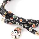 Necoichi Zen Hariko Charm Cat Collar (Black)