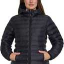 Gerry Packable Puffer Jacket Womens with Hood - Warm Lightweight Travel Full Zip Quilted Womens Puffy Coat for Winter, XXL
