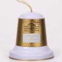 Ahmad Tea Gold and White Ornament Bell, Holiday Gifting, Contains Festive Spice Cardamom Loose Leaf Tea