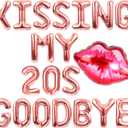 JeVenis Kissing My 20s Goodbye Decorations Kissing My 20s Goodbye Banner Balloons 30th Birthday Balloon Dirty 30 Balloon