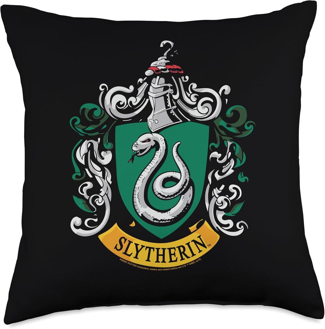 Harry Potter Slytherin House Crest Throw Pillow (18x18)