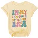 100 Days of School Shirt Kids Boys Girls Funny 100th Day of School Costume 101 Day Celebration Gifts Tops Apricot (Beige, M)