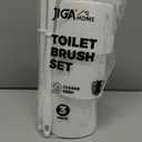 JIGA 3 Pack Toilet Brush and Holder Set, Toilet Bowl Brush with Caddy Bathroom Stiff Bristles Toilet Scrub Brush, White