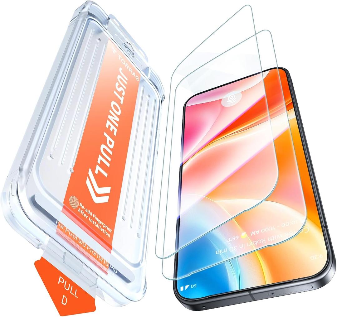 TORRAS for Google Pixel 10 Pro/Pixel 10 / Pixel 9 Pro / 9 Screen Protector [Military-Grade] [9H+ Tempered Glass] Screen Protector Pixel 10 Pro/Pixel 10 / Pixel 9 Pro/ 9 6.3" 2-Pack