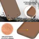 BENTOBEN for iPhone 17 Pro Max Case, Liquid Silicone Anti-Slip Microfiber Lining 17 ProMax Phone Case, Slim Soft Gel Rubber Anti-Scratch Shockproof Cover for iPhone 17 Pro Max 6.9" 2025, Brown