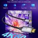 2 Pack USB-C to HDMI Cable 6Ft [4K@60Hz] High-Speed USB Type C to HDMI 2.0 Braided Cord (Thunderbolt 3/4 Compatible) for iPhone 15 Series, MacBook Pro/Air, iPad Pro, Galaxy S8 to S23