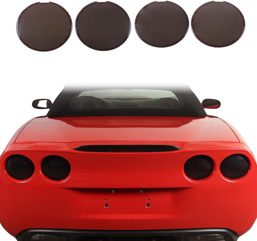 ABS Smoked Black Rear Tail Light Lens Taillight Kit Fit for Chevrolet Corvette C6 2005-2013 Car Exterior Taillight Protection Cover Accessories