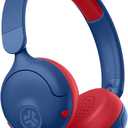 JLab JBuddies ANC 2 in 1 Wireless + Wired Kids Headphones, Active Noise Canceling and Be Aware Modes, Safe Volume Settings, 50+ Hours Playtime, Adjustable, Blue/Red