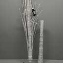 Pre-lit White Twig Birch Tree for Christmas Holiday w LED Lights