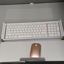 seenda Bluetooth Keyboard and Mouse for Mac, SKM64-2 Multi-Device Rechargeable Slim Wireless Keyboard Mouse Stainless Steel Full Size, Compatible with MacBook Pro/Air, iPad, Mac - White Rose Gold