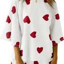 Tankaneo Womens Pajama Sets 3/4 Sleeve Oversized Tops & Loose Fit Shorts Lounge Set with Pockets Loungewear (S)