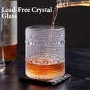 Hobnail Drinking Glasses Set of 8, 4pcs 15oz Highball Glasses & 4pcs 12oz Clear Glass Cups,Kitchen Bar Vintage Embossed Glassware Sets for Whiskey,Cocktail,mocktails,Wine, Water & Juice Drinkware