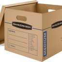 Bankers Box Medium Classic Moving Box, 20-Pack, Reinforced Handles, Tape-Free Assembly, 19 x 14.5 x 15.5 Inches (8817202)