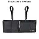 Skip Hop Ultimate Stroller Organizer Universal Fit with Adjustable Straps, Magnetic Flaps and Convertible Design That fits 40 oz. Tumblers, Black