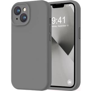 LOVE 3000 Designed for iPhone 13 Case, Premium Silicone with [Camera Protection] [Soft Anti-Scratch Microfiber Lining] Shockproof Protective Phone Case for iPhone 13 Women Men Girls 6.1", Dark Grey