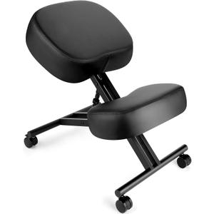 Kneeling Chair Ergonomic for Office, Adjustable Stool for Home and Office - Improve Your Posture with an Angled Seat - Thick Moulded Foam Cushions - Brake and Smooth Gliding Casters