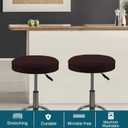 Turquoize 2 Pack Bar Stool Covers Round Stool Covers with Elastic Bands Bar Stool Seat Covers Slipcover Washable Stool Cushion Covers Feature Stretch Thick Bouncy Fabric, Dia 16"-18", X-Large, Brown