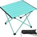 Grope Camping Table with Aluminum Table Top, Folding Beach Table Easy to Carry, Prefect for Outdoor, Picnic, BBQ, Cooking, Festival, Beach, Home (Sky Blue-S)