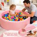 Foam Baby Ball Pit 35.4"x 11.8" for Toddlers, Soft Round Kiddie Playpen Ball Pool for Kids with Soft Memory Sponge for Babies Indoor Game(Balls not Included) Light Pink 35.4IN