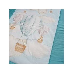 Hot Air Balloon Transportation Pattern Baby Crib Sheets, Unisex Balloons Birds Clouds Nursery Fitted Bed Sheet for Boys Girls Standard Crib and Toddler