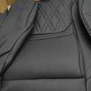Black Car Seat Covers Front Pair, Breathable Leather Automotive Front Seat Covers with Headrest, Universal Automotive Vehicle Seat Cover for Most Sedan SUV Pick-up Trucks