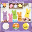 Easter Bulletin Board Decorations Set, Tell Your Peeps He is Risen Cross Easter Christian Bulletin, 80 Pieces Thick Cardstock Sunday School Classroom Church Chalkboard Decoration