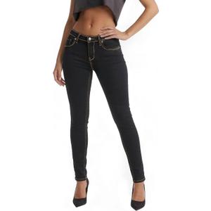 Hybrid & Company Women Ultimate Comfort Flattering Fit Stretch Skinny Jeans (5, Black)
