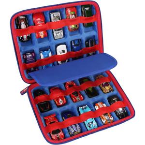 Mchoi Hot Wheels Case Storage for 20 Cars, Toy Car Organizer for Your Matchbox Cars Storage, Blue, Case Only