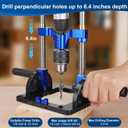 Upgraded Portable Drill Guide, Adjustable 0to 60Multi Angle Drill Guide for Straight Holes, Drill Press Adapter for Hand Drill, with 1/2" Chuck, Key, Guide Rod Precision Drilling Jig,Heavy-Duty