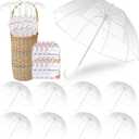 8 Pcs Clear Umbrella Wedding Umbrellas Bulk, Wedding Favors for Guest Umbrella Gifts Stick Umbrellas with Thank You Cards & Rope, Photography, Outdoor Events