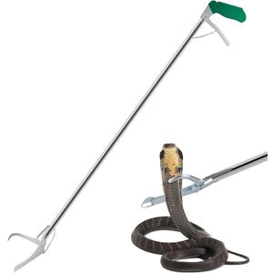 52" Extra Long Snake Tongs Reptile Grabber Catcher, Stainless Steel & Wide Jaw Pick-up Handling Tool