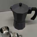 Coffee Gator Moka Pot - 6 Cup, 12oz Stovetop Espresso Maker - Classic Italian and Cuban Coffee Percolator w/ 2 Stainless-Steel Cups  Matte Grey Aluminum, 360ml
