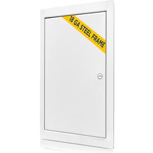 BOZZON Access Panel for Drywall 14 x 29 inch  Metal Door with Screwdriver Latch, 18 GA Steel Frame, Wall Hole Cover, Plumbing Access Door, White