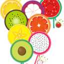 8 Pcs Round Foldable Hand Fan with 8 Pcs Incense Chips Summer Fruit Collapsible Cooling Fan Hanging with Fruit Air Freshener for Travel Summer Events Camping Outdoor Games Party Favors