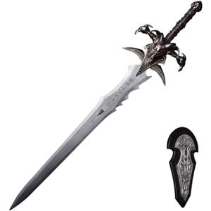 Sword Valley Frostmourne Curse Sword - Rune-Engraved Collectible Sword with Display Board - Stainless Steel - 118cm/46.46" Length - Metal Decorations - Collection Display Set (4.55kg/10.03lbs)