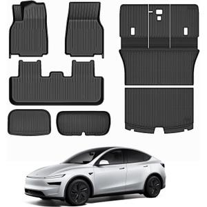 Floor Mat for 2025-2026 New Model Y Juniper 7PCS Full Set Floor Mats with Front Rear Cargo Liner & Second Row Seat Back Mats & Anti-Scratch Rear Bumper Guard Mats Interior Accessories